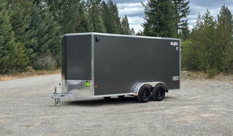 2026 ALCOM Blaze XLT 7x16 V-Nose All Aluminum Enclosed Cargo Contractor Trailer – Extra Tall 7’ Interior, Barn Doors