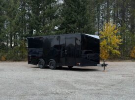 2026 Bravo Scout 8.5×18 Enclosed Trailer | Spread Axle| Beavertail | .08 Black Hardbody Exterior