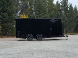 2026 Bravo Scout 8.5×18 Enclosed Trailer | Spread Axle| Beavertail | .08 Black Hardbody Exterior