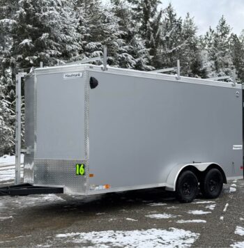 2026 Haulmark 7x16 Contractor Trailer | 7' Tall | Ladder + Racks | Barn Door | 12in OC