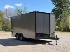 2026 Haulmark 8.5×16 UTV Trailer | DS Man Door | 90″ H | E-Tracks | 2k Rear Stab Jacks