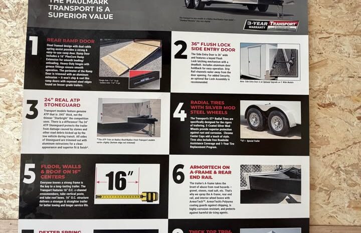 
								2026 Haulmark 8.5×24 Car Trailer | 5.2k Torsion Axles | 90′ H | 12″ Ext Tongue | E-Tracks full									